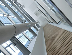 Cardiff Bay Waterside Accoustic panelling to stairs